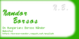nandor borsos business card