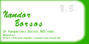 nandor borsos business card